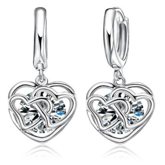 Jewelry - ❤️ NEW 💎 Luxury 925 Sterling Silver Women Earrings Heart Lover Gift